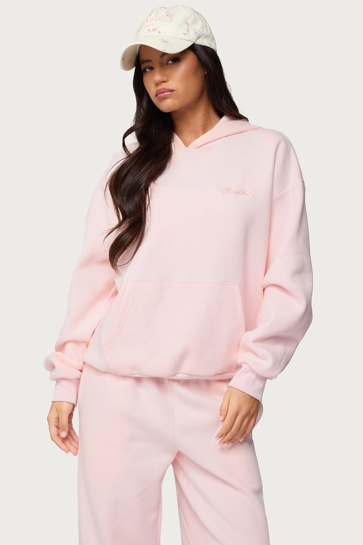 Basic Girl Oversized Edikted Hoodie - LIGHT-PINK