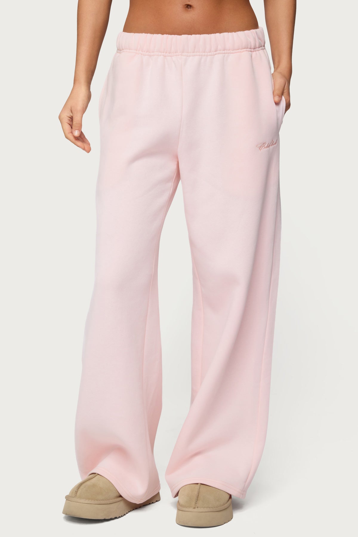 Basic Girl Wide Leg Edikted Sweatpants - LIGHT-PINK