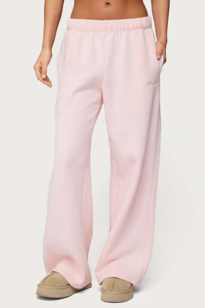 Basic Girl Wide Leg Edikted Sweatpants - LIGHT-PINK