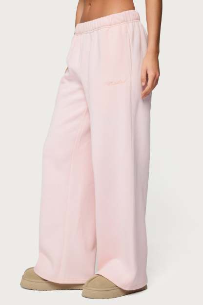 Basic Girl Wide Leg Edikted Sweatpants - LIGHT-PINK