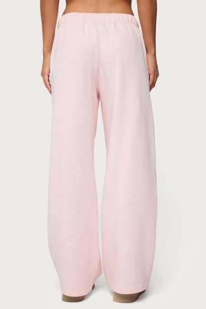 Basic Girl Wide Leg Edikted Sweatpants - LIGHT-PINK