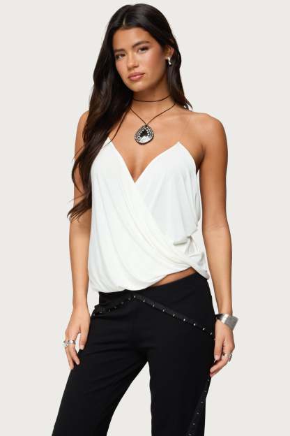 Ainsley Wrap Top - WHITE