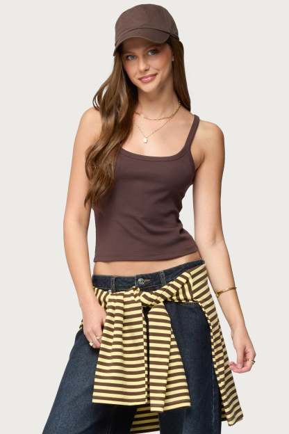 Basic Babe Tank Top - BROWN