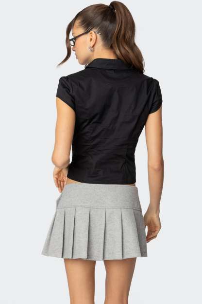 Massie Tailored Button Up Shirt - BLACK