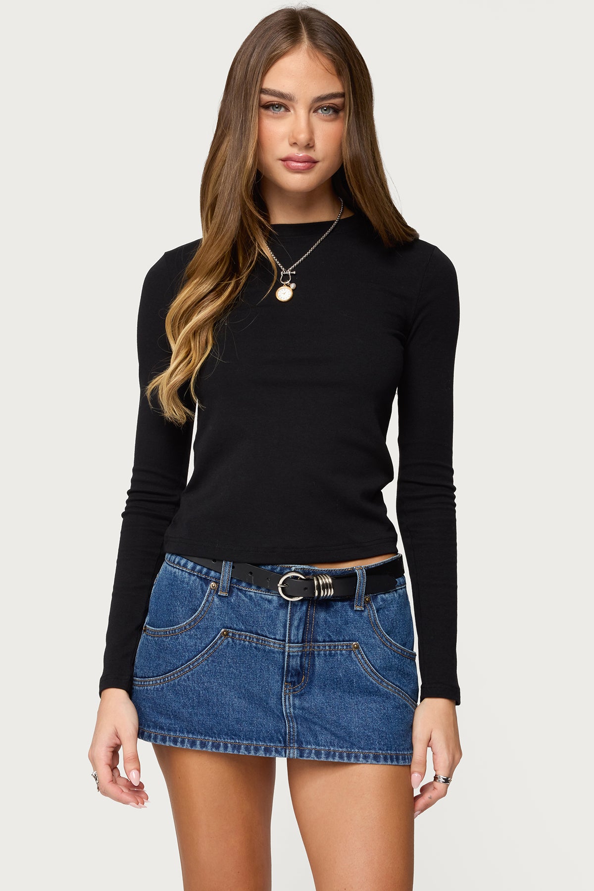 Kiyan Long Sleeve T Shirt - BLACK