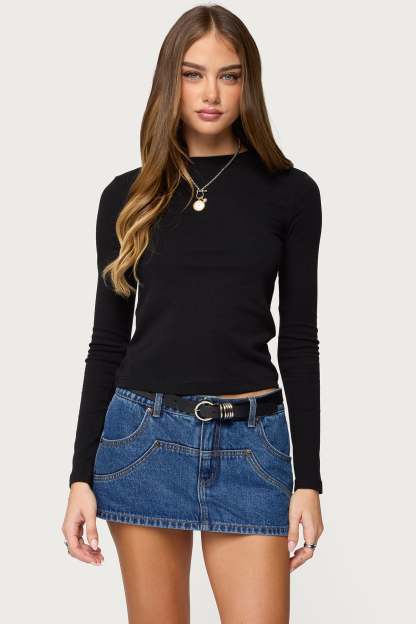 Kiyan Long Sleeve T Shirt - BLACK