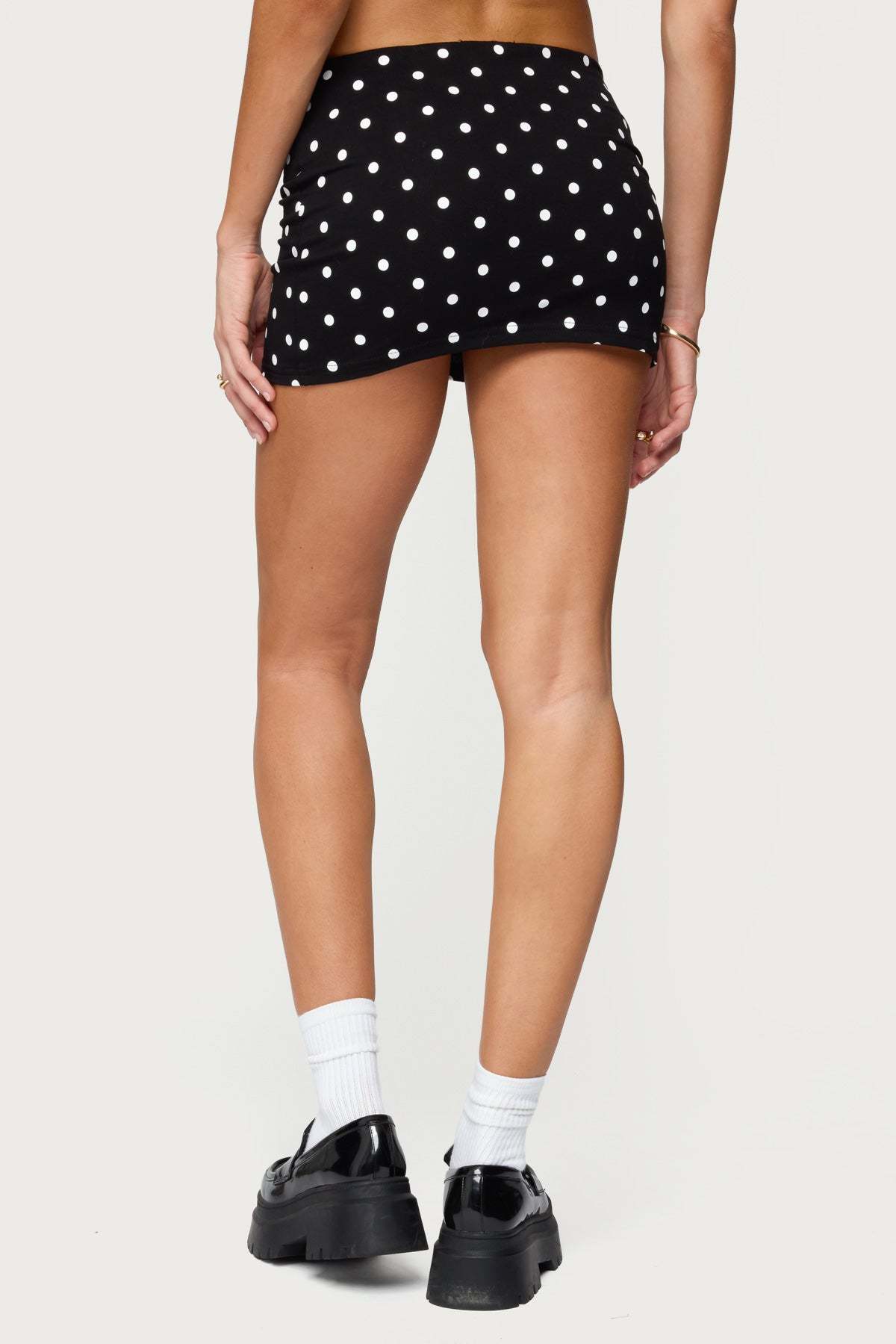 Aisha Low Rise Mini Skirt - BLACK-AND-WHITE
