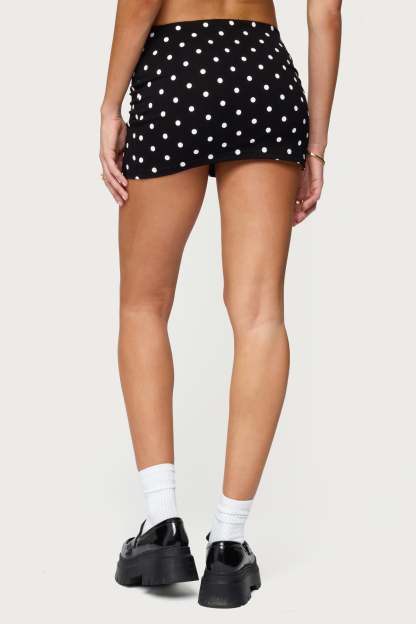 Aisha Low Rise Mini Skirt - BLACK-AND-WHITE