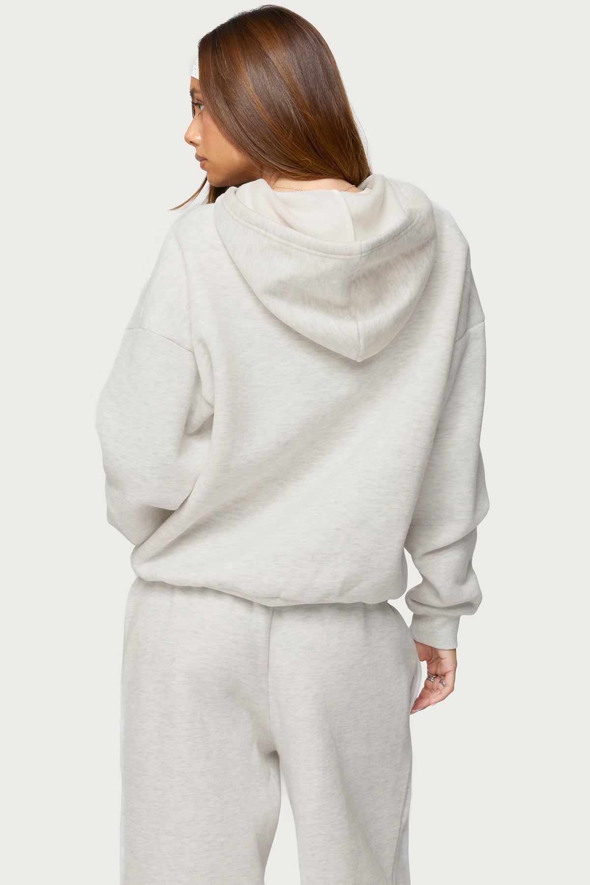 Basic Girl Oversized Edikted Hoodie - LIGHT-GRAY-MELANGE