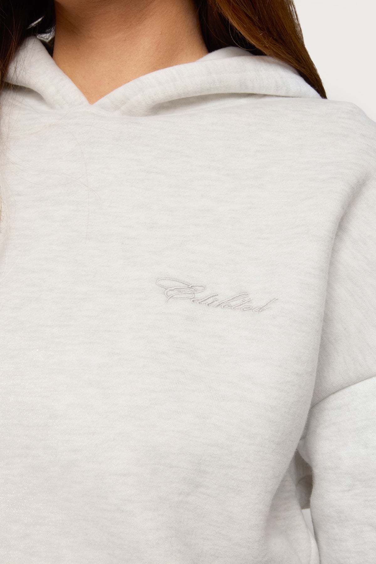 Basic Girl Oversized Edikted Hoodie - LIGHT-GRAY-MELANGE