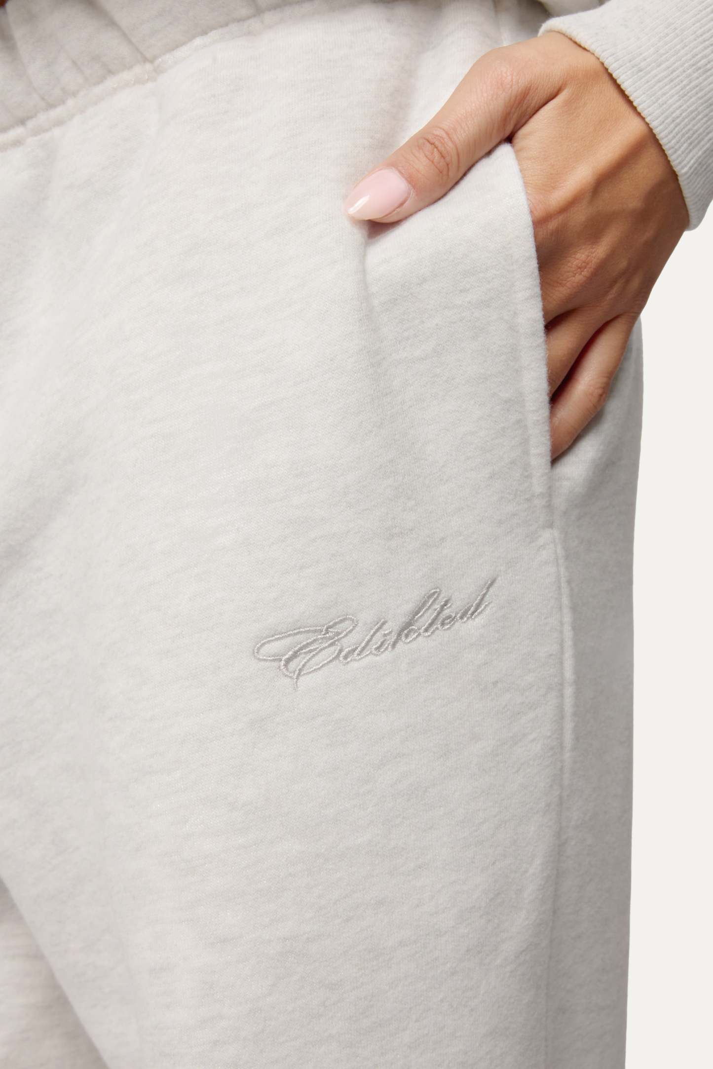 Basic Girl Wide Leg Edikted Sweatpants - LIGHT-GRAY-MELANGE