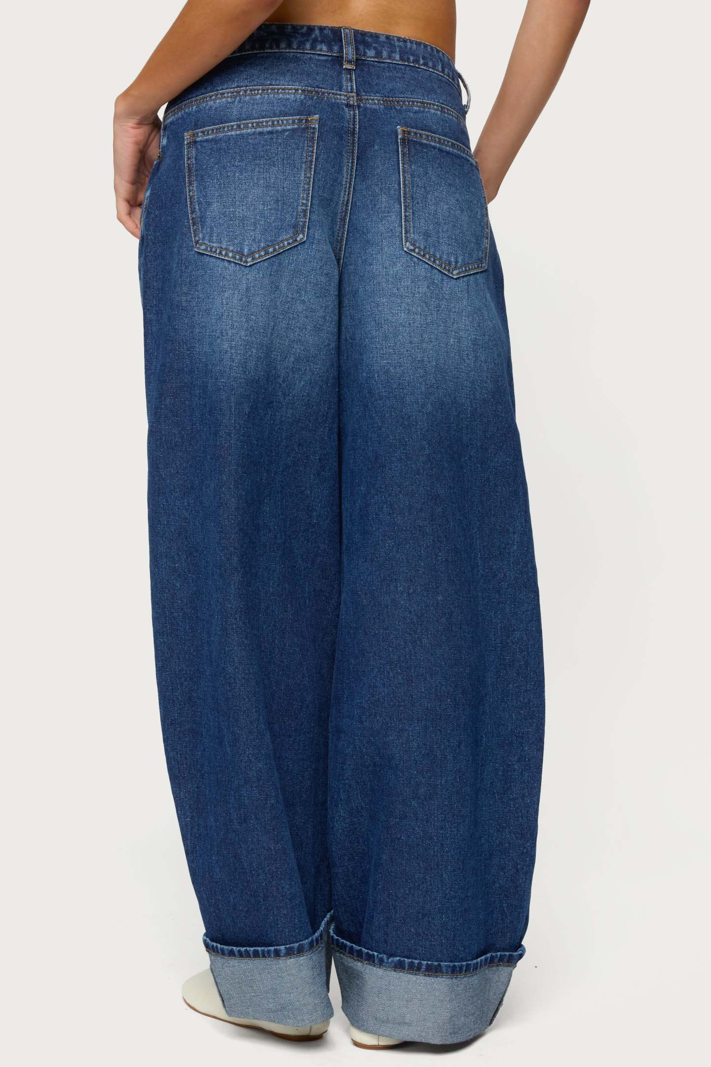 Kella Low Rise Baggy Jeans - DARK-BLUE-WASHED
