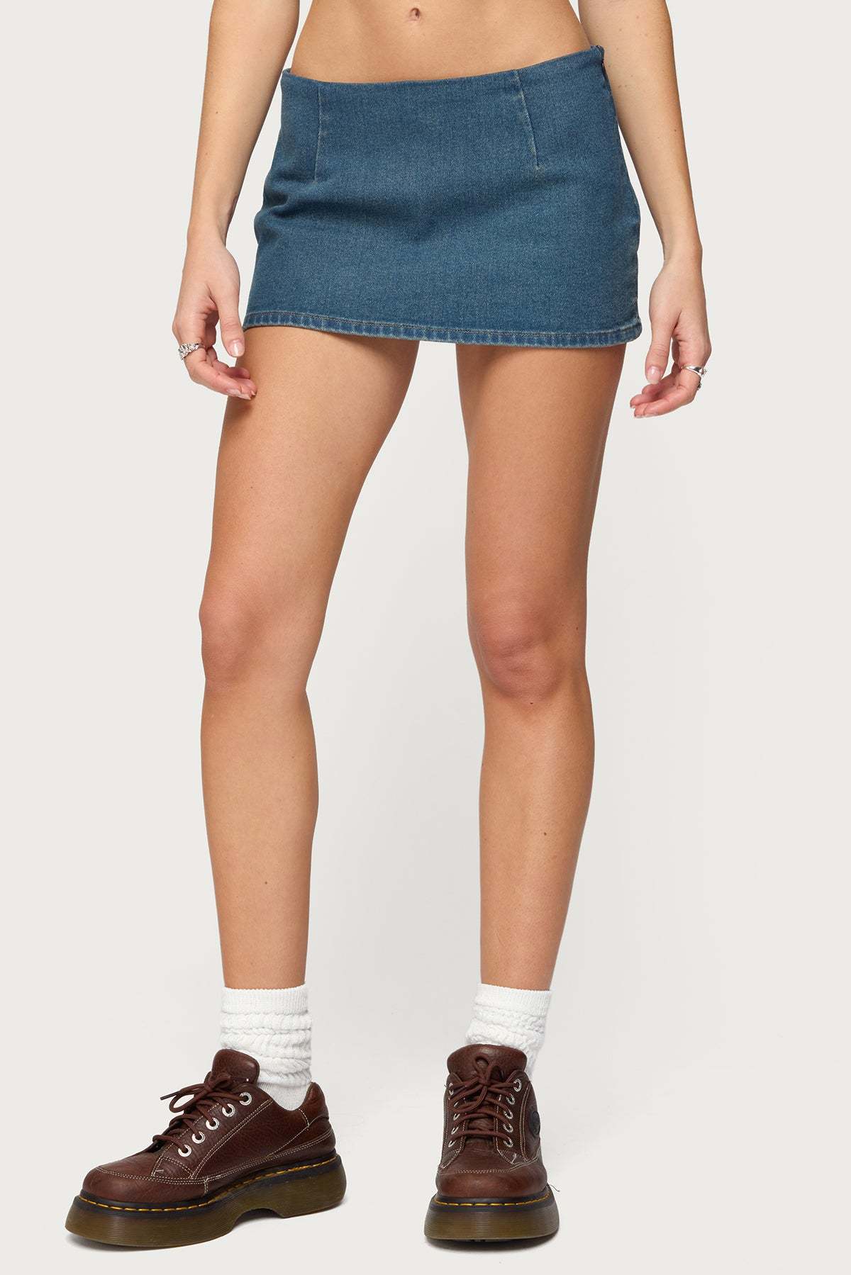 Monrow Micro Skort - BLUE-WASHED