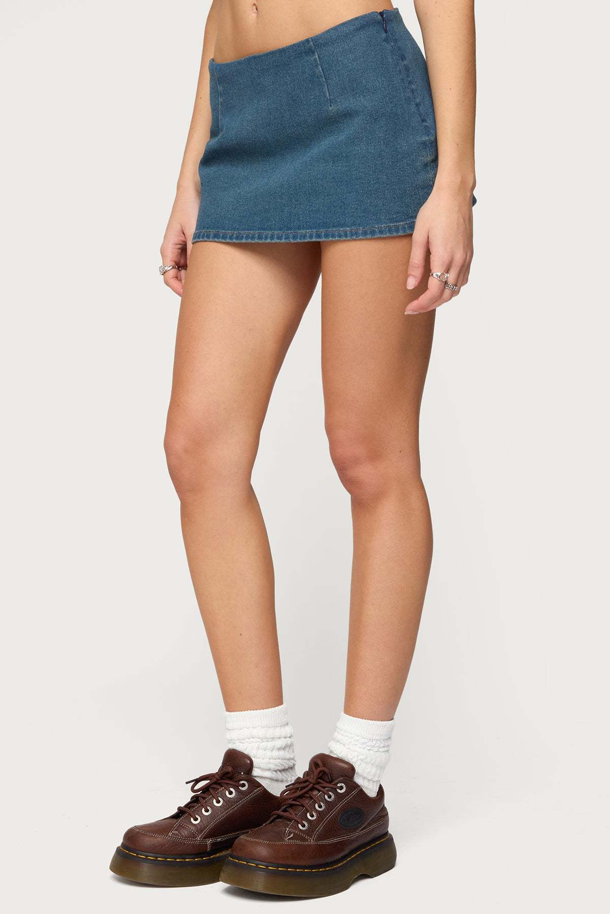 Monrow Micro Skort - BLUE-WASHED