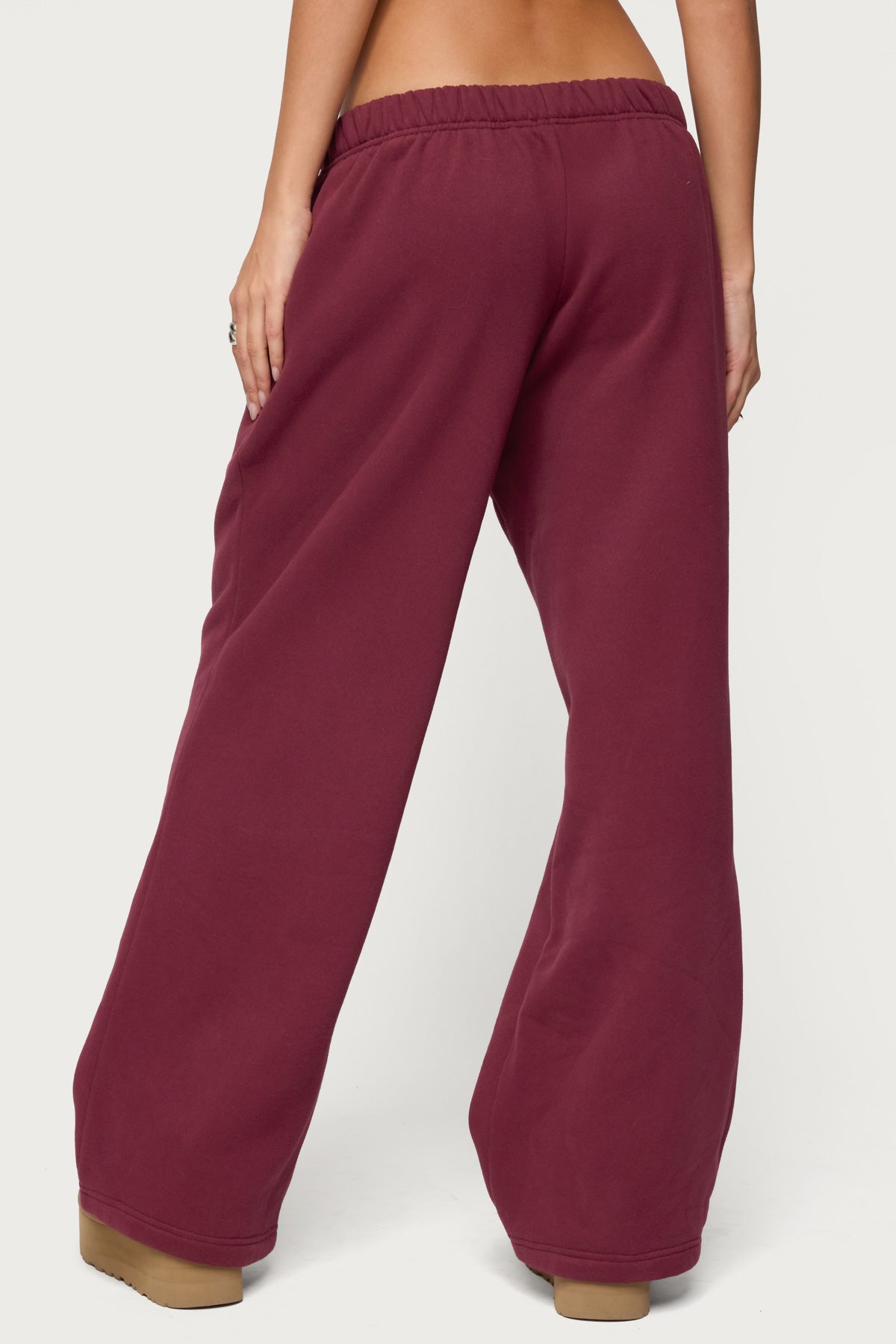 Edikted Crush Sweatpants - BURGUNDY