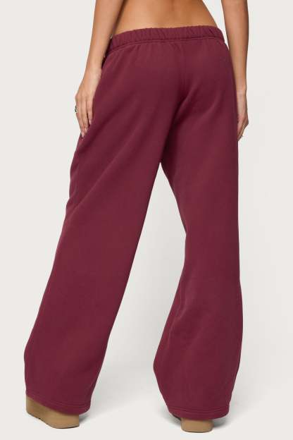Edikted Crush Sweatpants - BURGUNDY