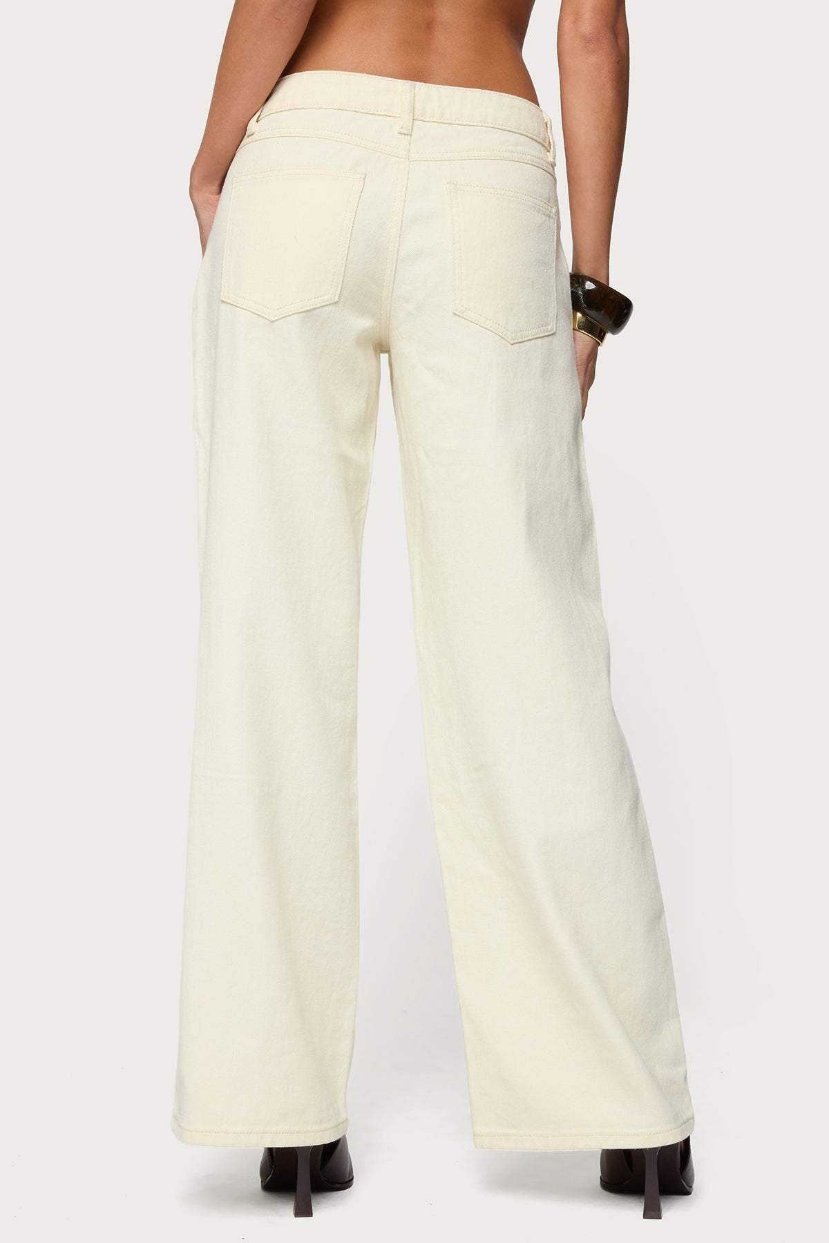 Roman Low Rise Baggy Jeans - CREAM