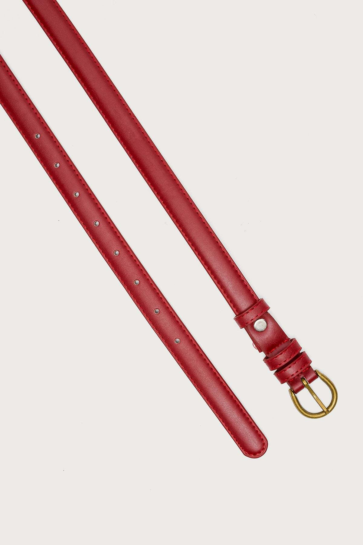 Goldey Faux Leather Belt - BURGUNDY