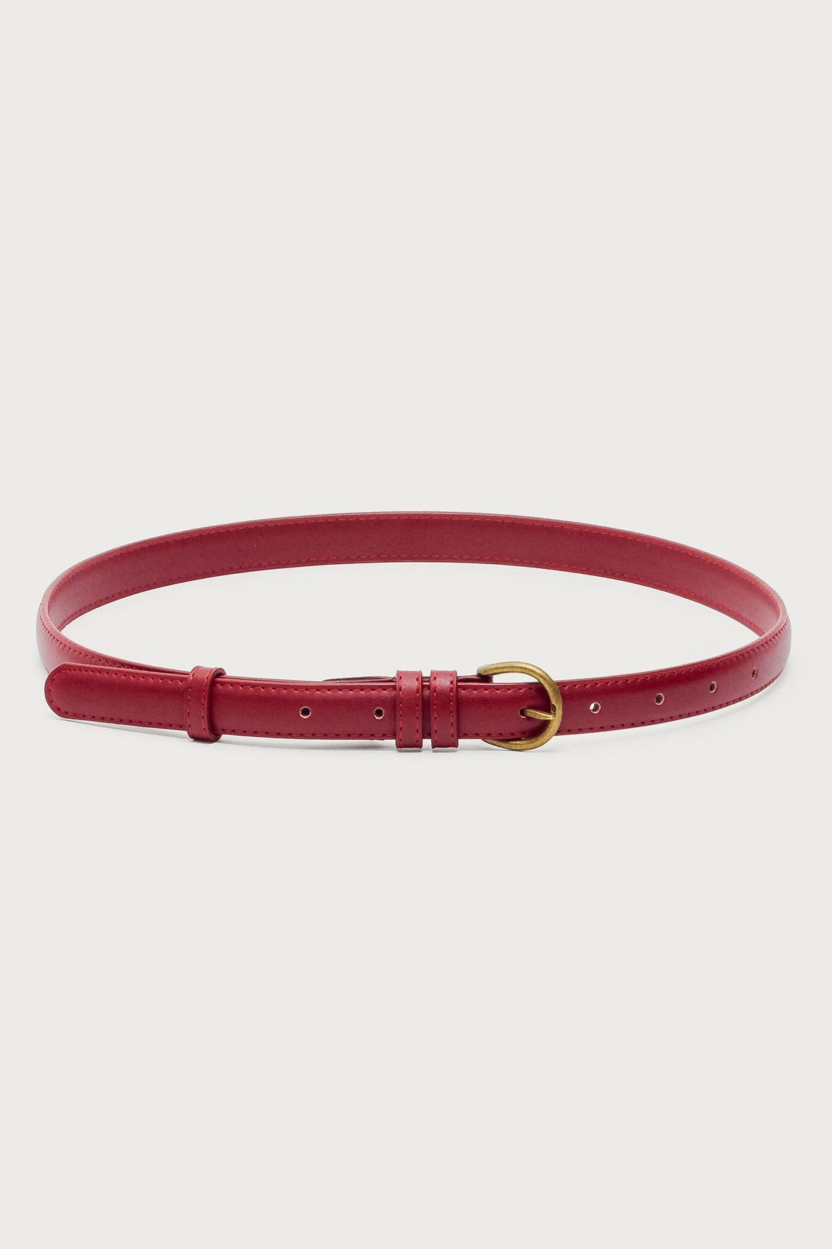Goldey Faux Leather Belt - BURGUNDY