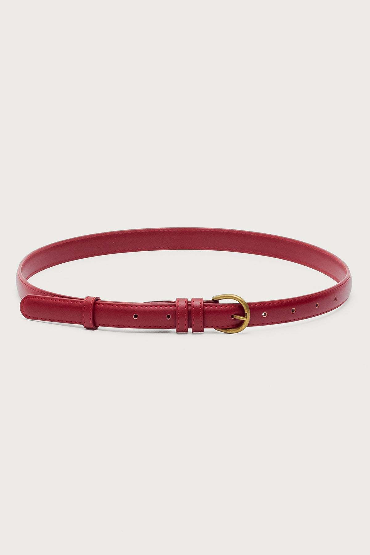 Goldey Faux Leather Belt - BURGUNDY