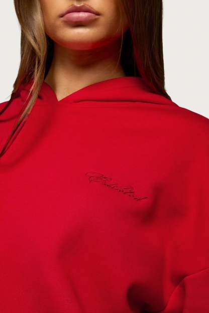 Basic Girl Oversized Edikted Hoodie - RED