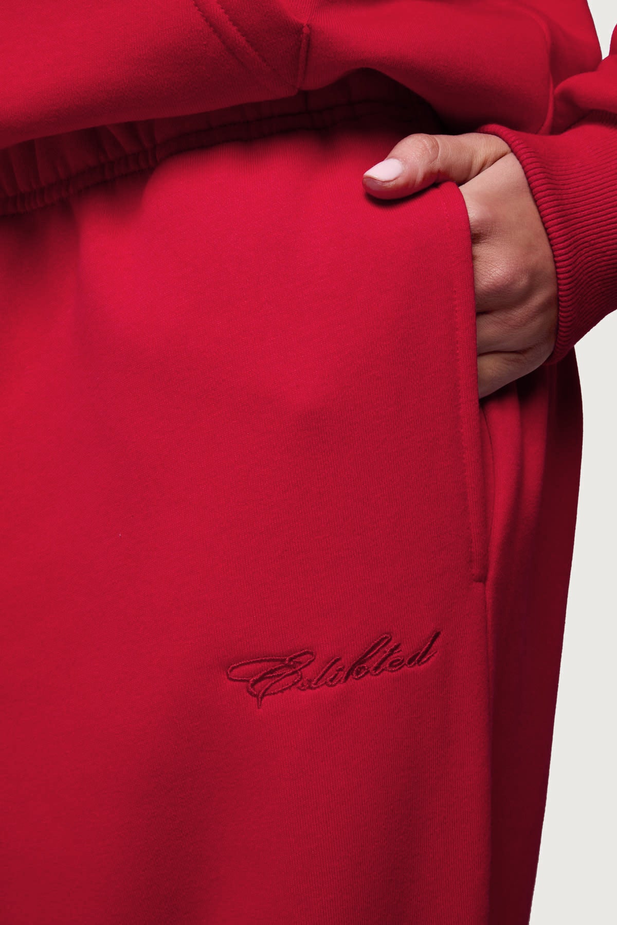 Basic Girl Wide Leg Edikted Sweatpants - RED