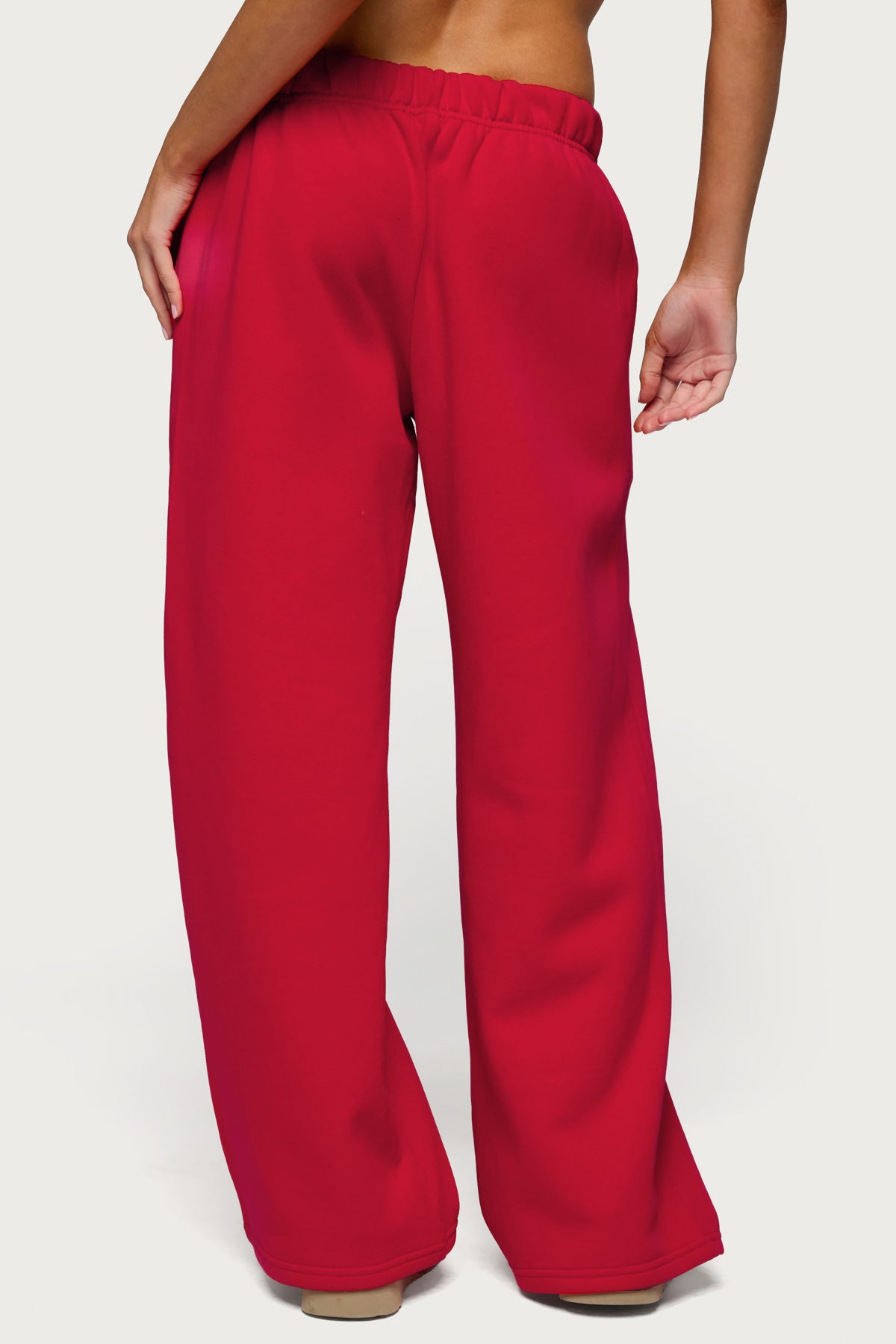 Basic Girl Wide Leg Edikted Sweatpants - RED