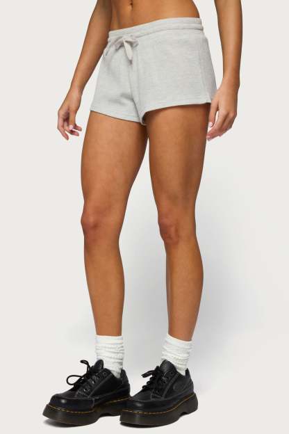 Baila Waffle Shorts - LIGHT-GRAY-MELANGE