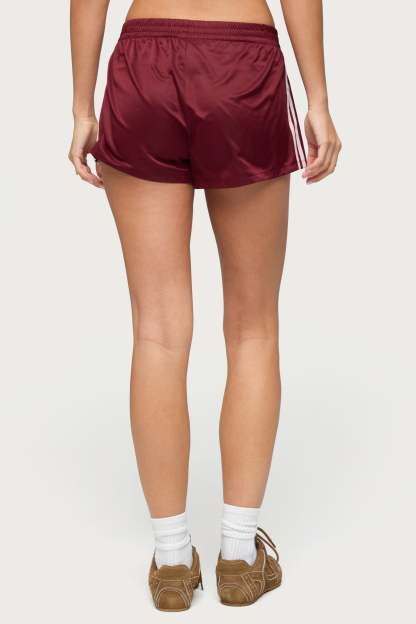 Nikki Nylon Shorts - WINE