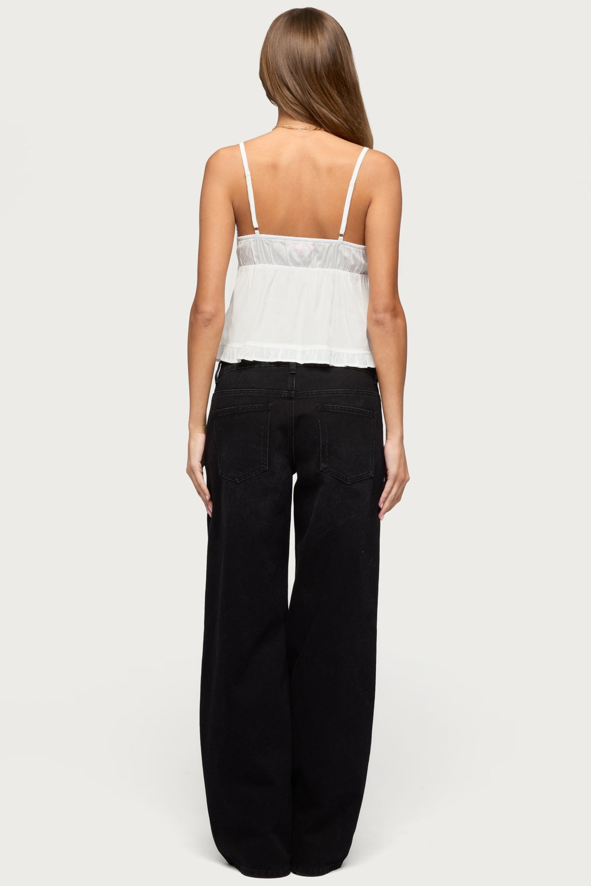 Raelynn Washed Low Rise Baggy Jeans - DENIM-BLACK