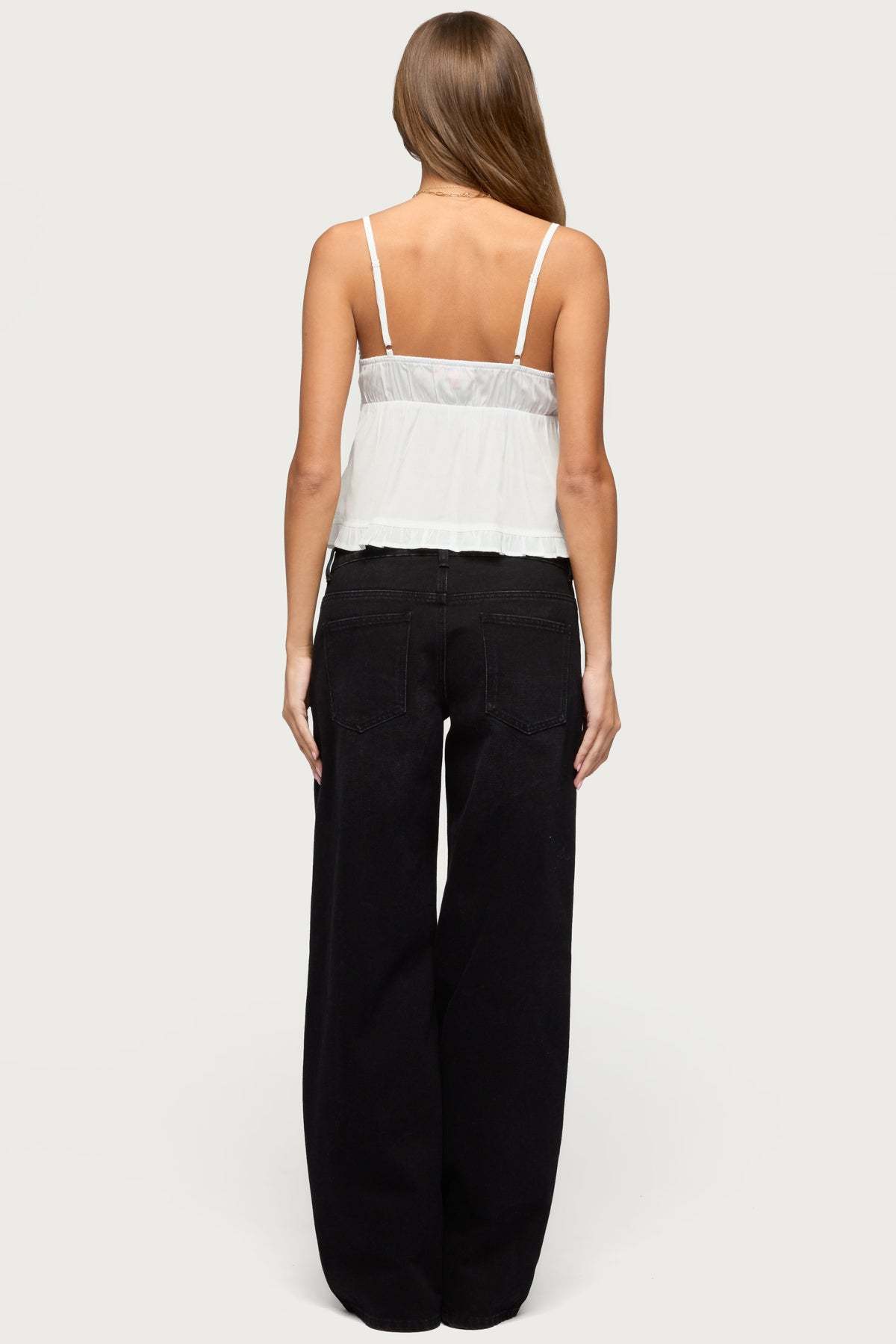Raelynn Washed Low Rise Baggy Jeans - DENIM-BLACK