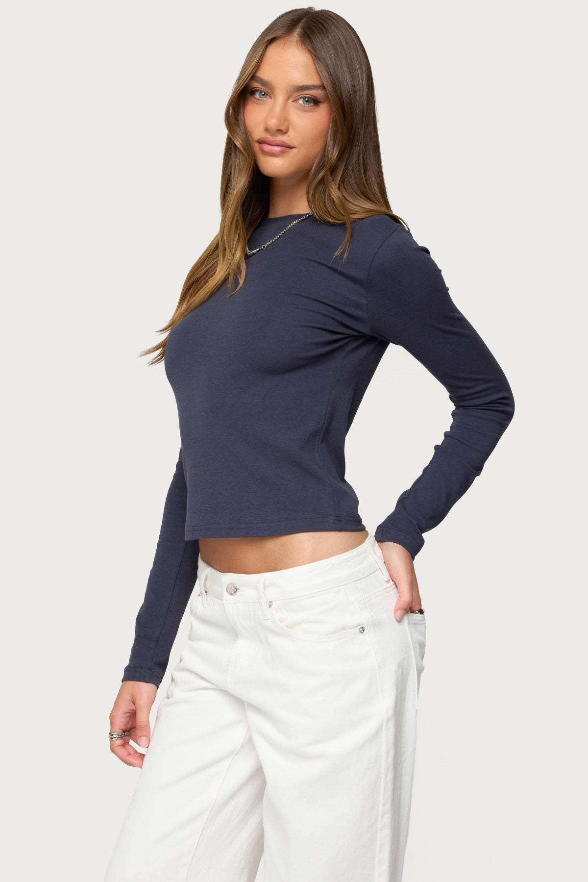 Kiyan Long Sleeve T Shirt - NAVY