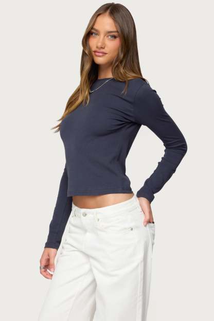 Kiyan Long Sleeve T Shirt - NAVY
