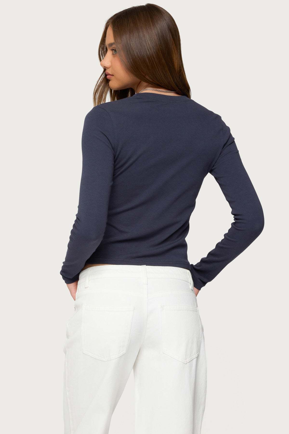 Kiyan Long Sleeve T Shirt - NAVY
