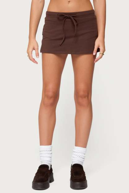 Bayside Slitted Micro Skort - BROWN