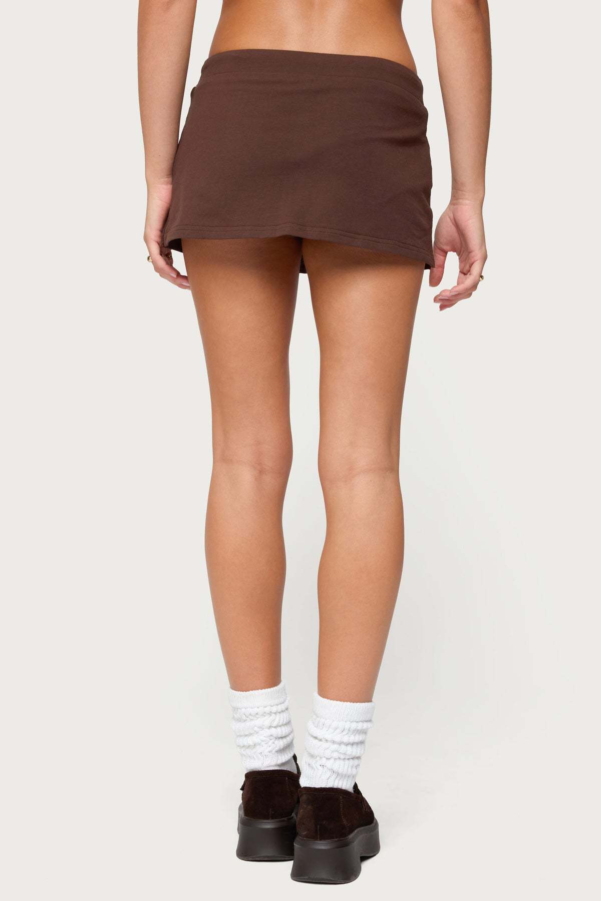 Bayside Slitted Micro Skort - BROWN