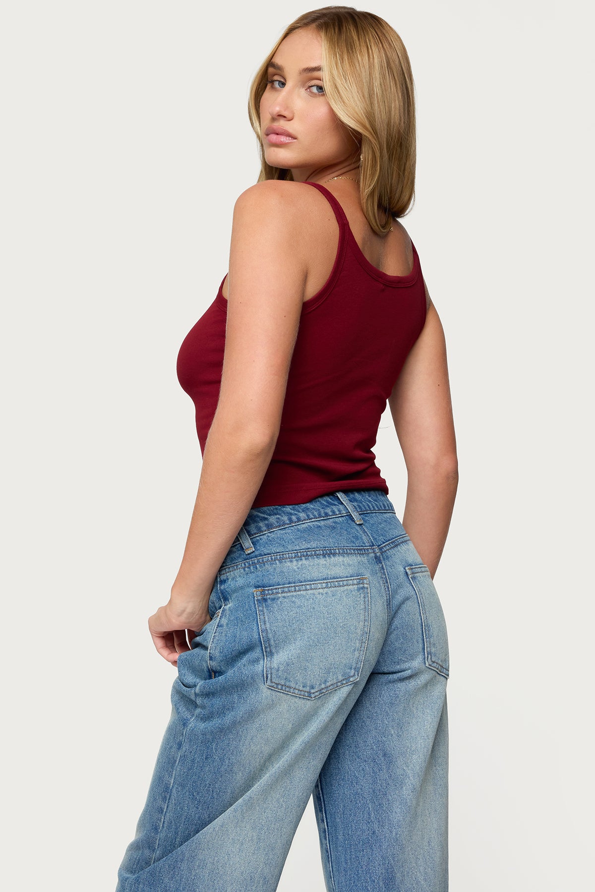 Basic Babe Tank Top - BURGUNDY