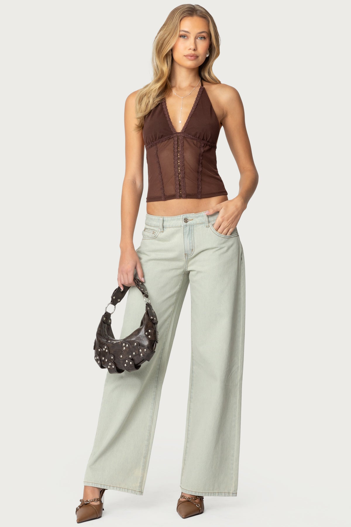 Raelynn Washed Low Rise Baggy Jeans - BLUE VINTAGE WASHED