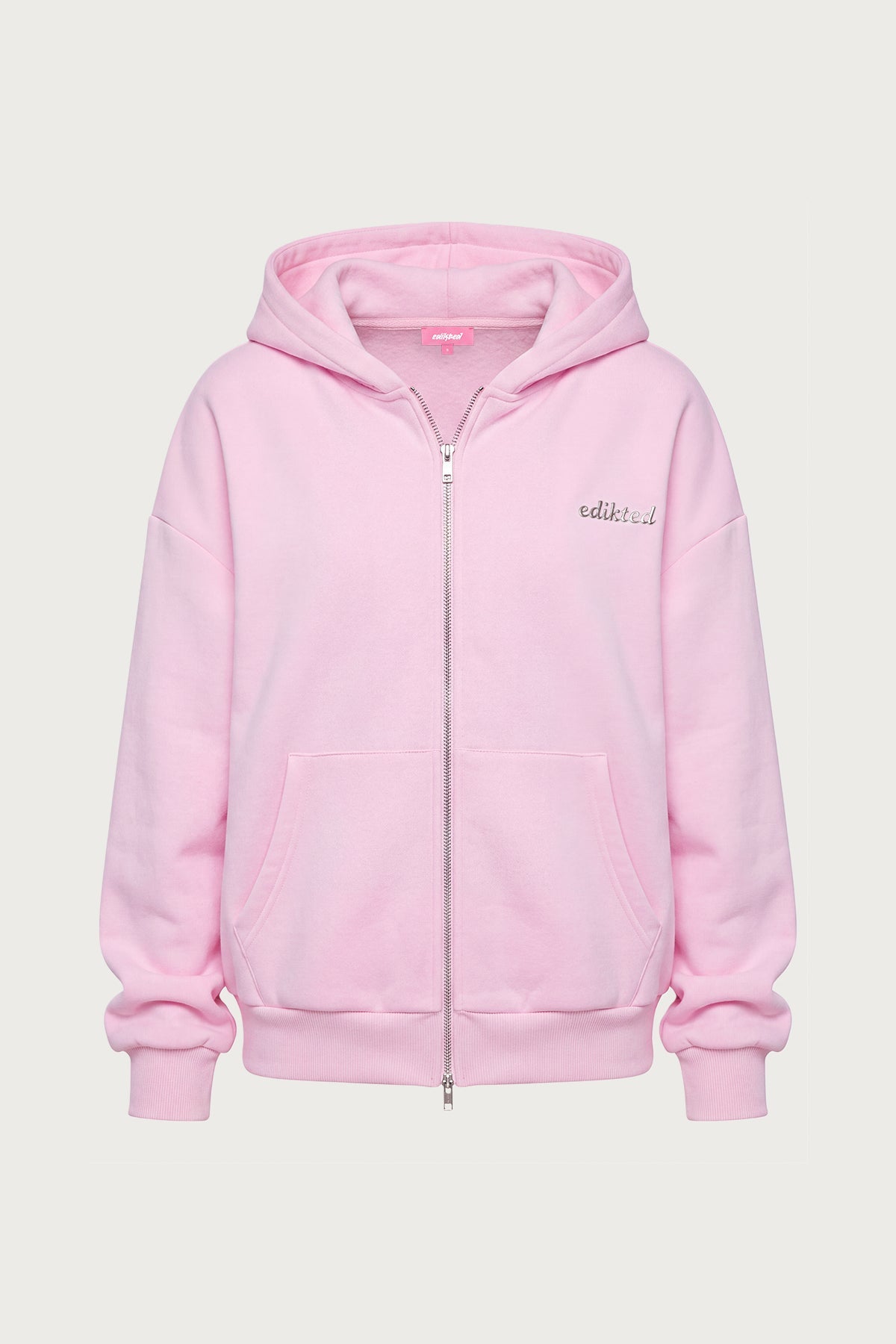 Edikted Diva Zip Up Hoodie - LIGHT-PINK