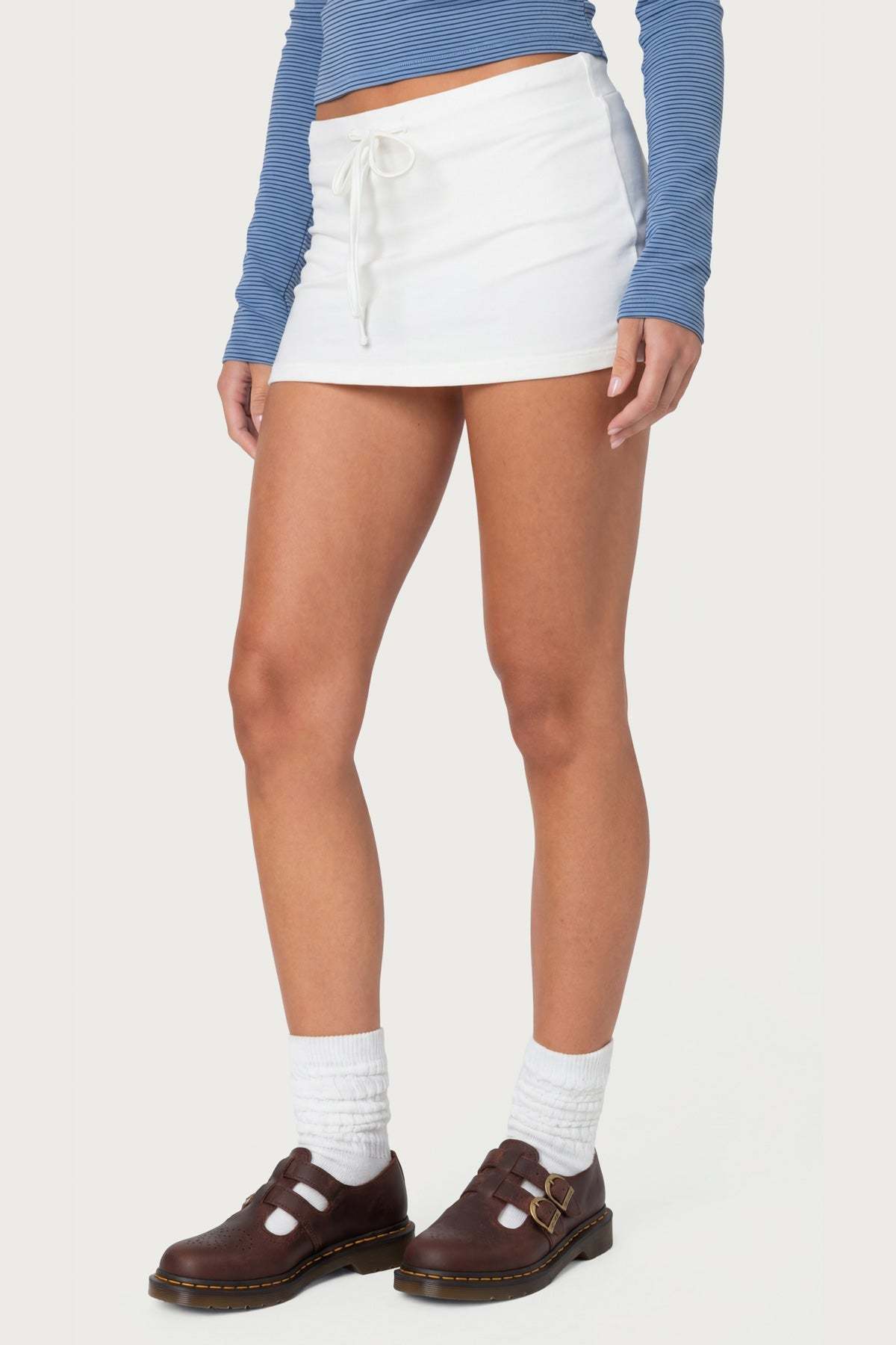 Bayside Slitted Micro Skort - CREAM