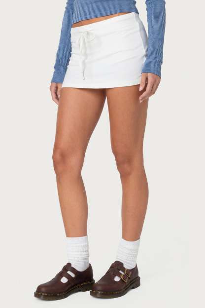 Bayside Slitted Micro Skort - CREAM