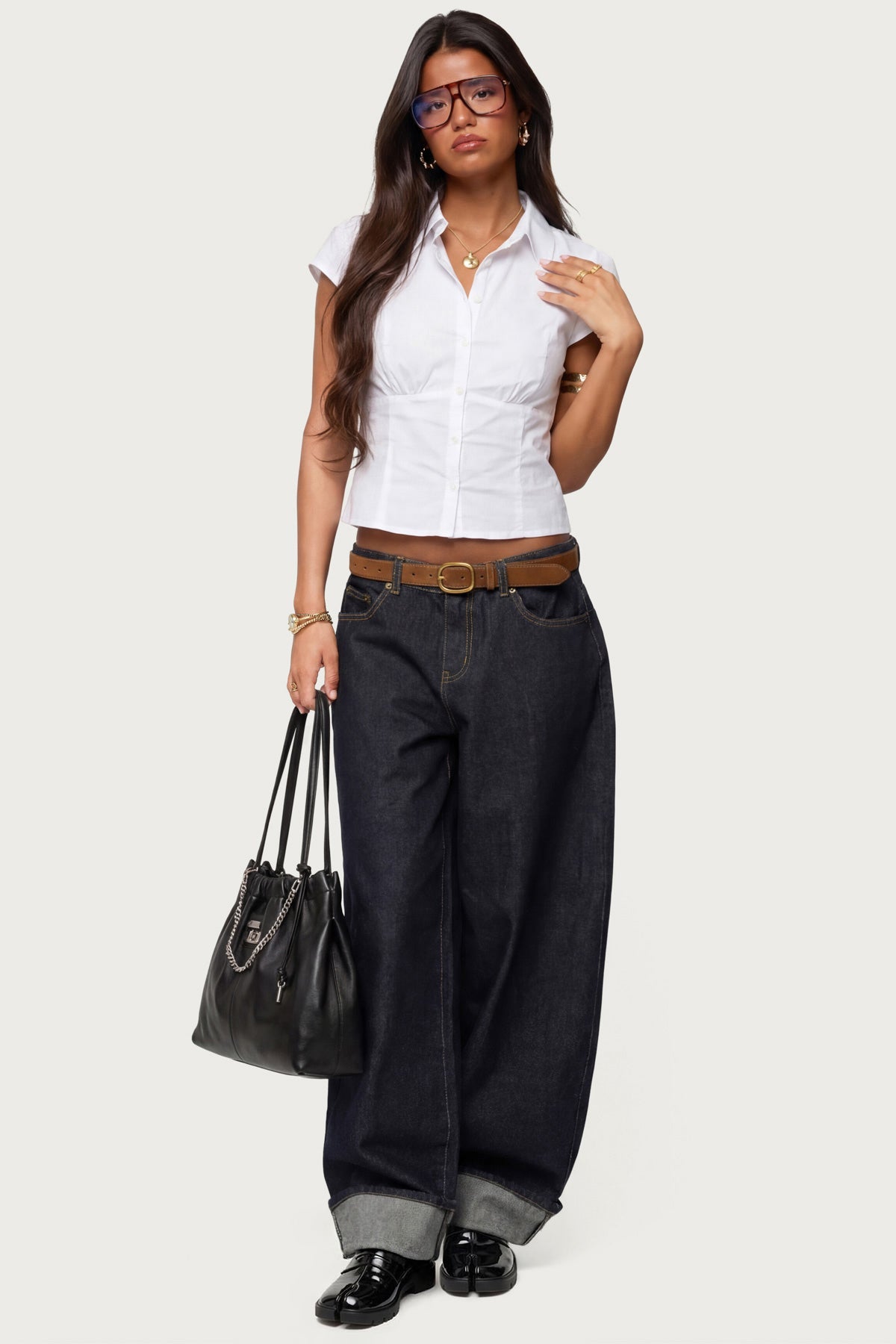 Kella Low Rise Baggy Jeans - INDIGO BLUE RAW WASHED