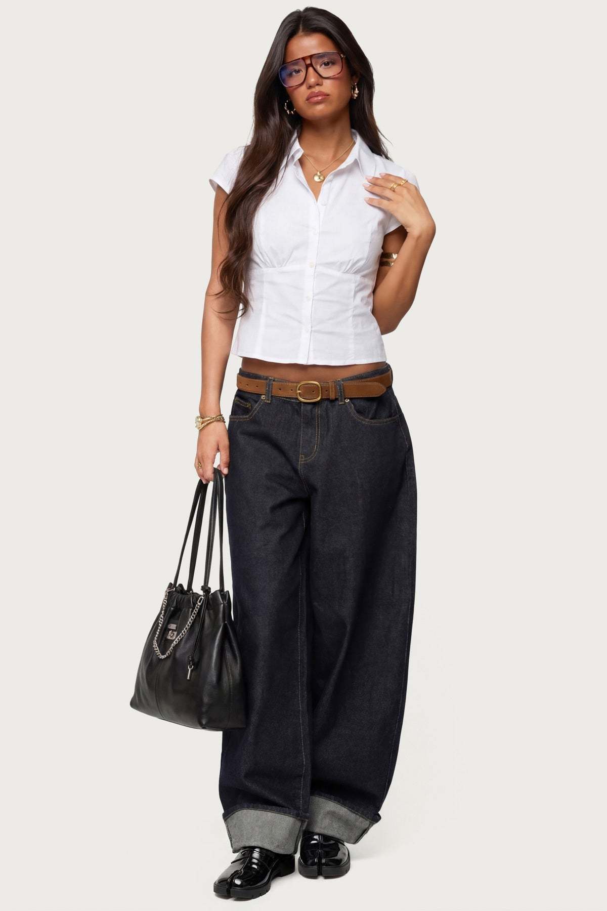 Kella Low Rise Baggy Jeans - INDIGO BLUE RAW WASHED