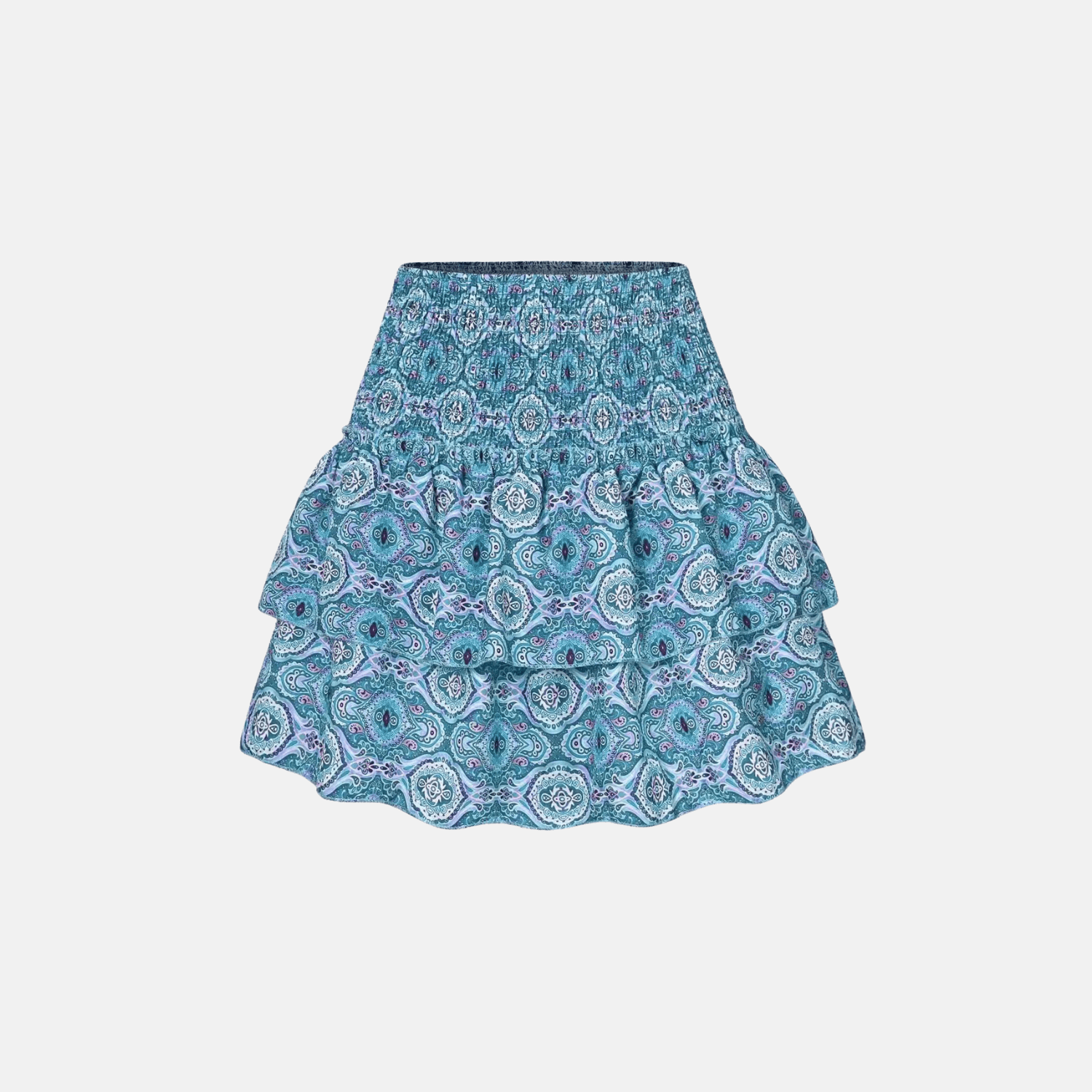 Women's Boho Print Smocked Waist Tiered Mini Skirt - product image 17