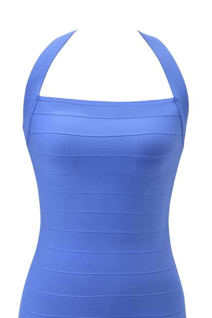 Adalyn Halter Bandage Mini Dress - Blue
