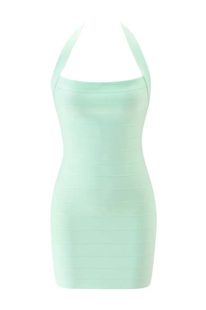 Adalyn Halter Bandage Mini Dress - Mint Green