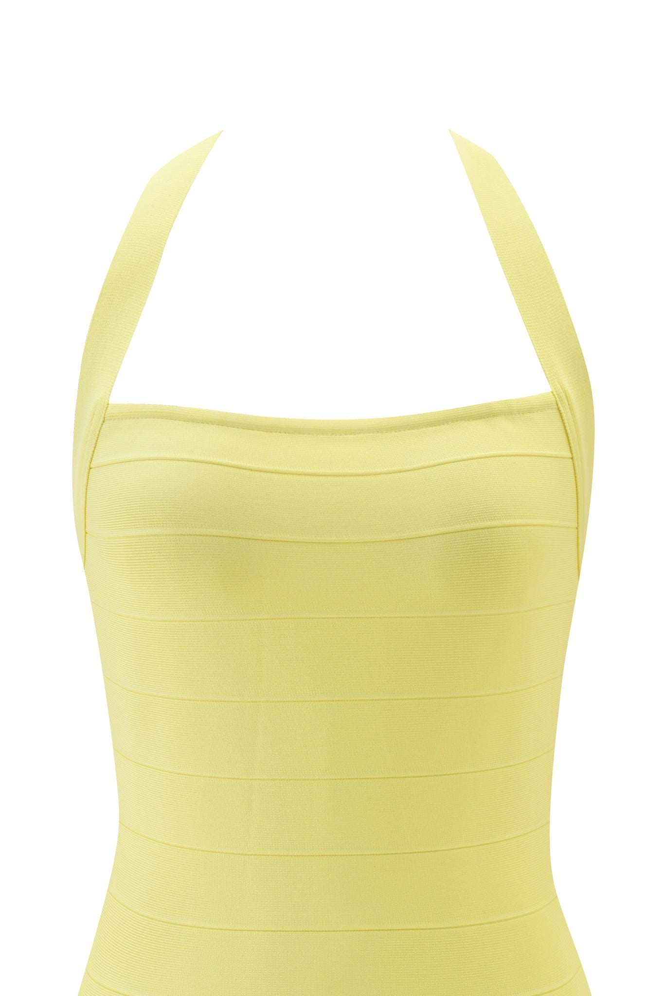 Adalyn Halter Bandage Mini Dress - Pale Yellow