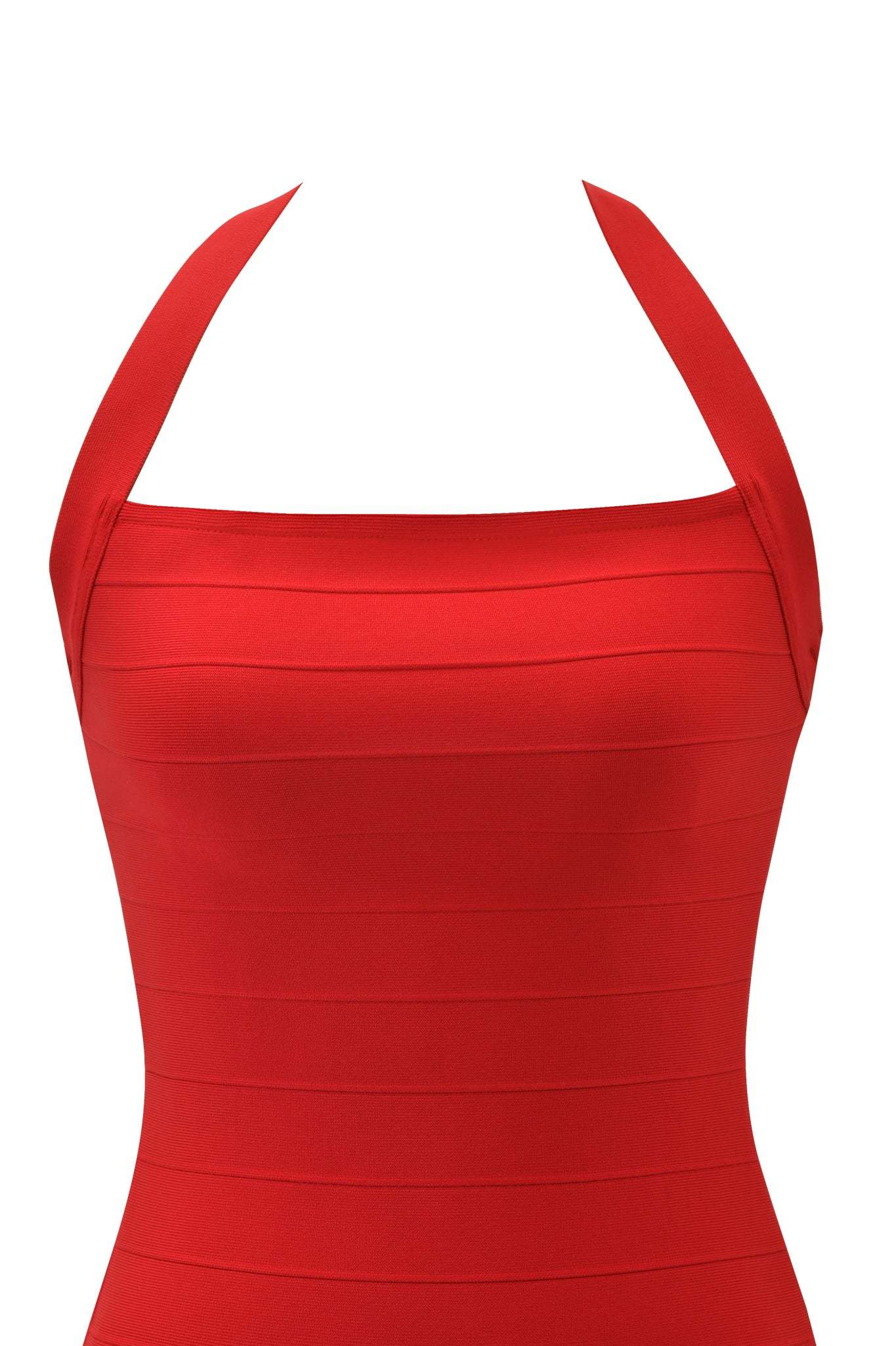 Adalyn Halter Bandage Mini Dress - Red