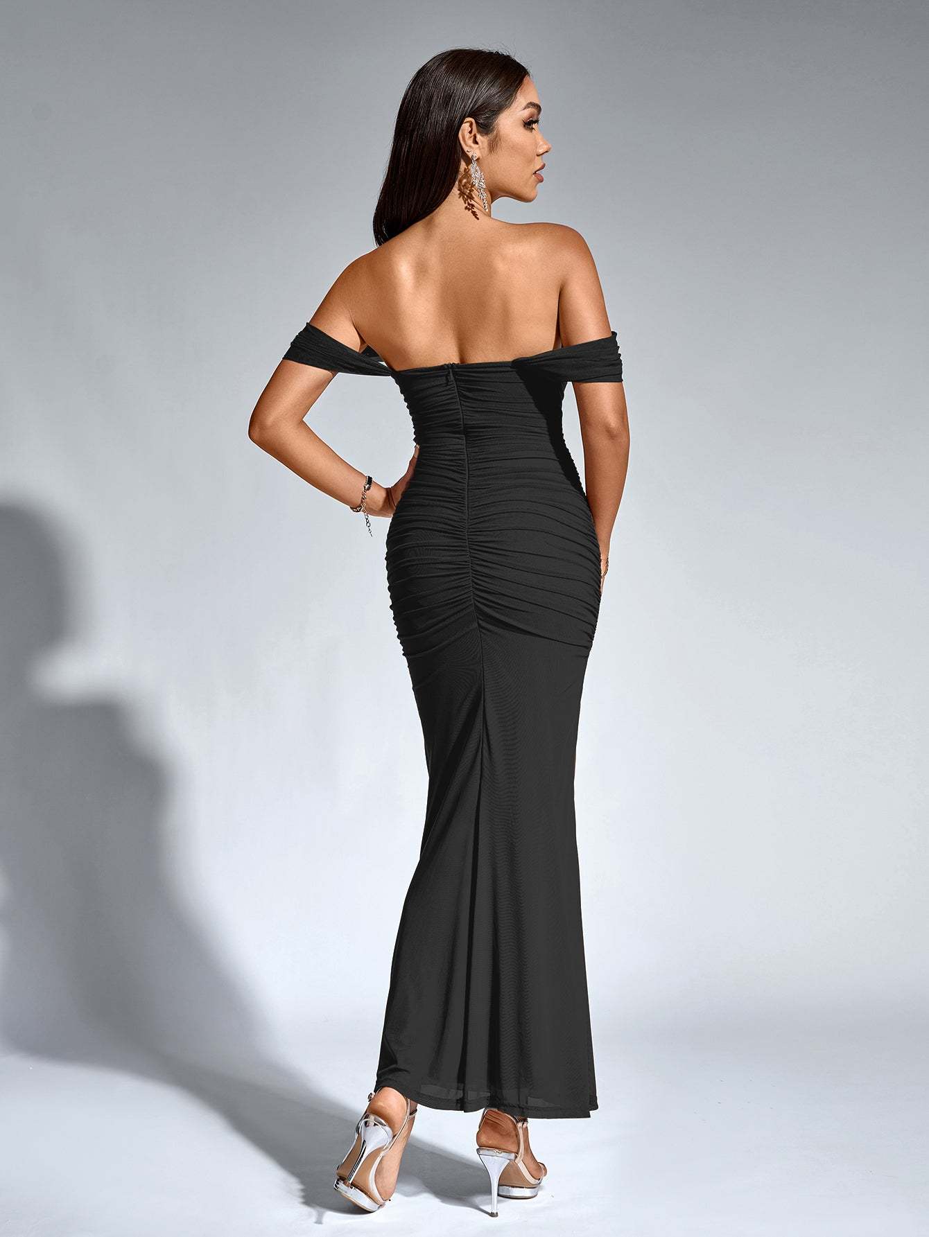 Alida Off Shoulder Maxi Dress - Black