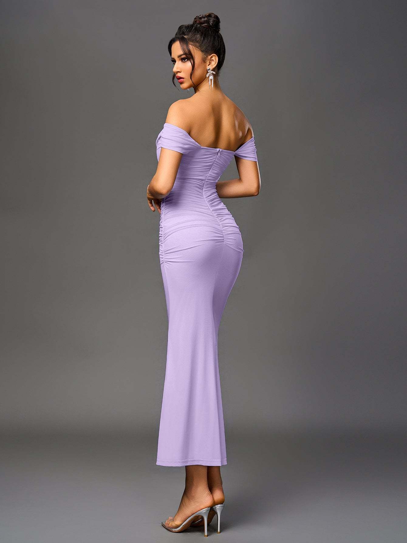 Alida Off Shoulder Maxi Dress - Lilac